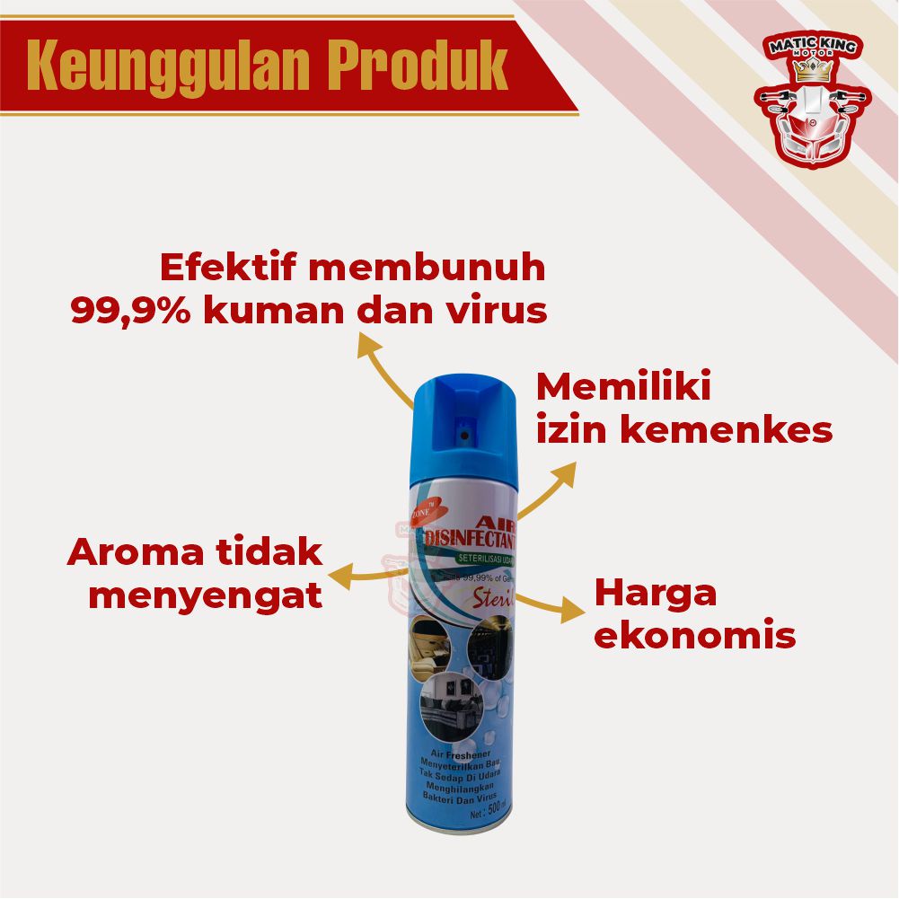 Air Disinfectant Spray Disinfektan udara anti Virus Kuman di udara Zone 500 ml