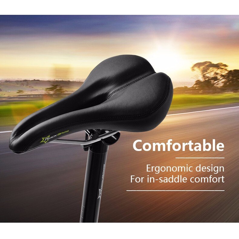 ROCKBROS Jok Sadel Sepeda Bike Saddle PU Leather - 6685 - Black