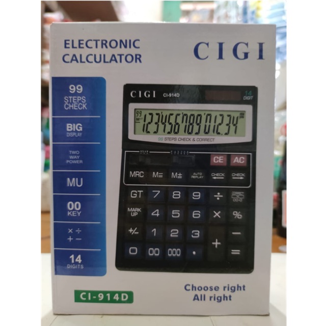 

Kalkulator CIGI CI 914 D 14 Digit Besar.Kalkulator CIGI 14 Digit