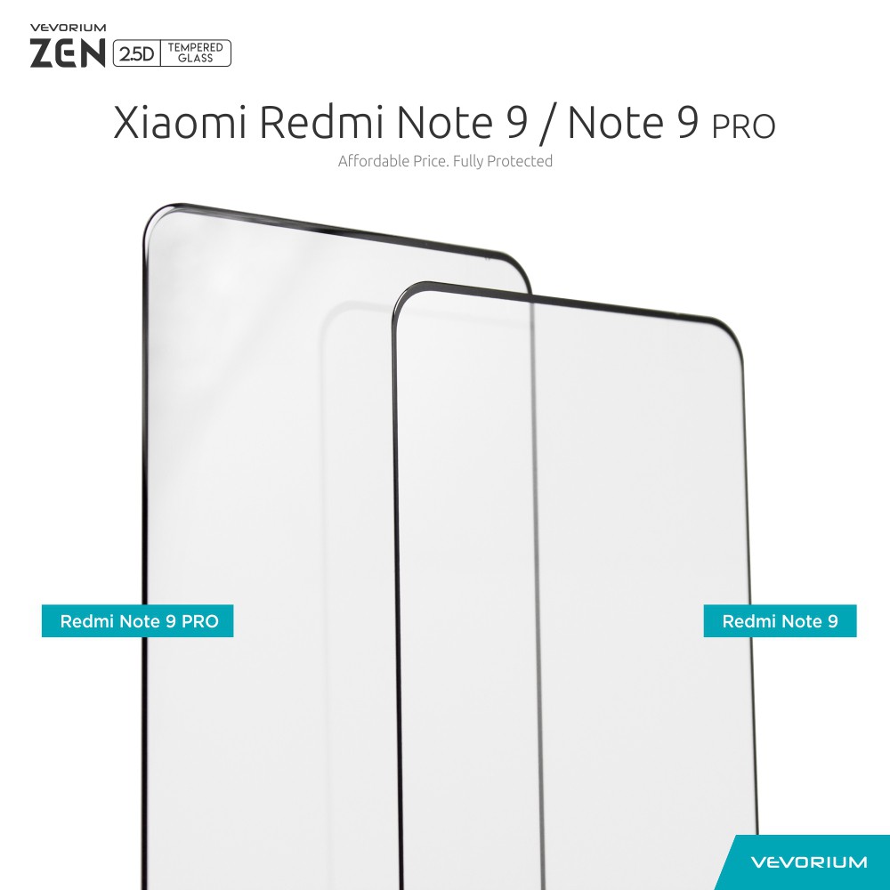 VEVORIUM ZEN 2.5D Xiaomi Redmi Note 9 Pro Note 9 Full Cover Tempered Glass Anti Gores Kaca
