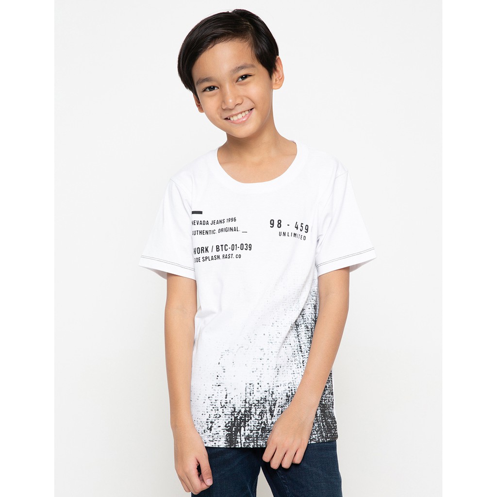 Matahari - Nevada T-S   hirt Splash Jeans Anak Laki-Laki - Putih | Shopee