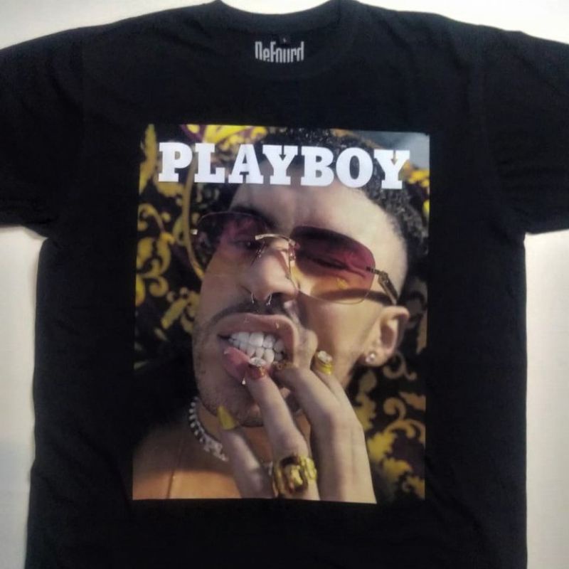 Bad Bunny Playboy Rap T-shirt/Kaos Musik Rapper Hip-Hop Bad Bunny Unisex