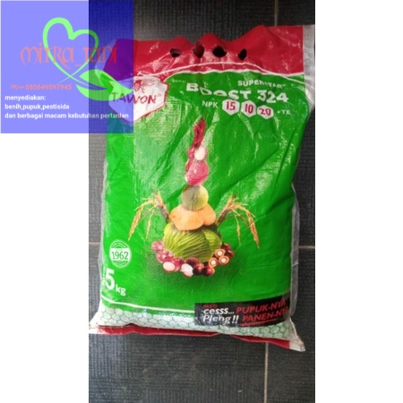 Pupuk NPK 15 10 20 TE BOOST 324 kemasan 5kg dari CAP TAWON
