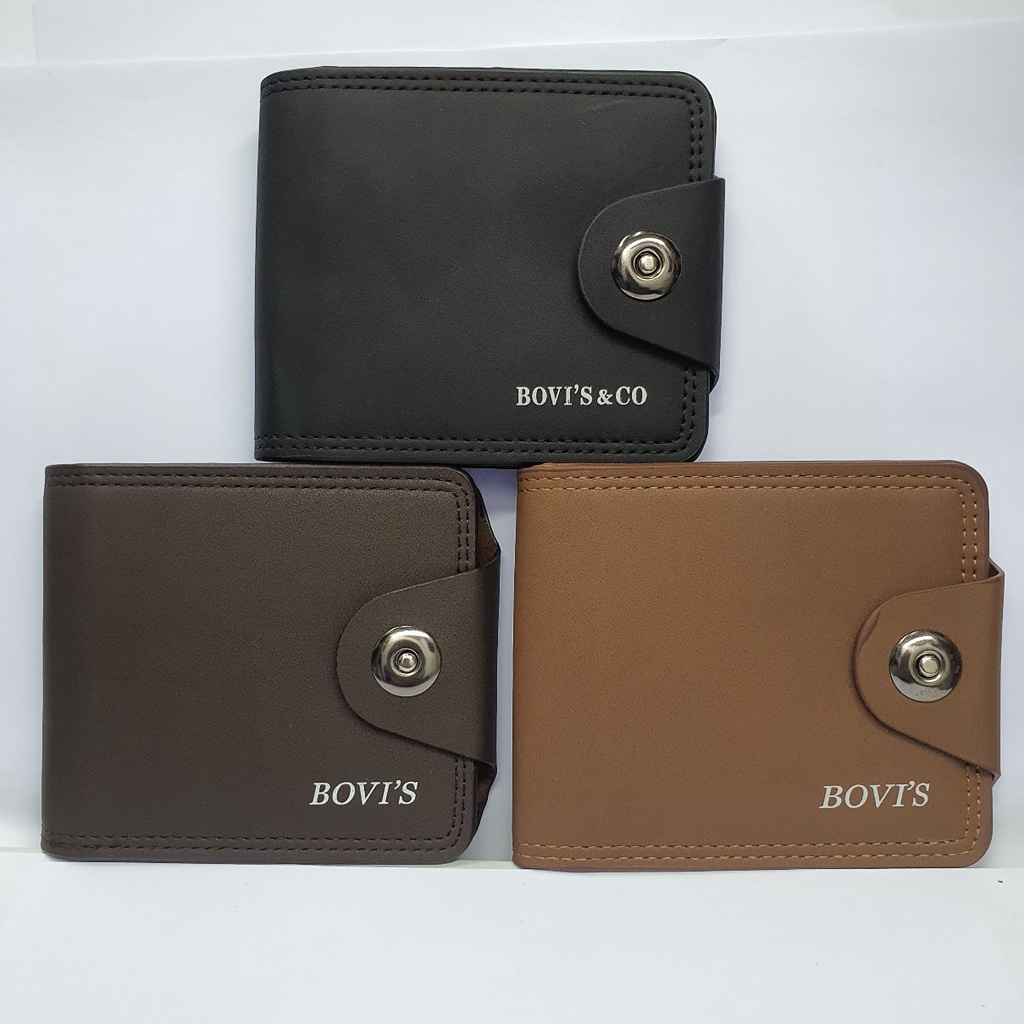 Dompet Pria Import Original Ori Bovis Model Kancing Magnet Keren Anak Muda Berkualitas Bahan Premium Harga Murah dan Branded