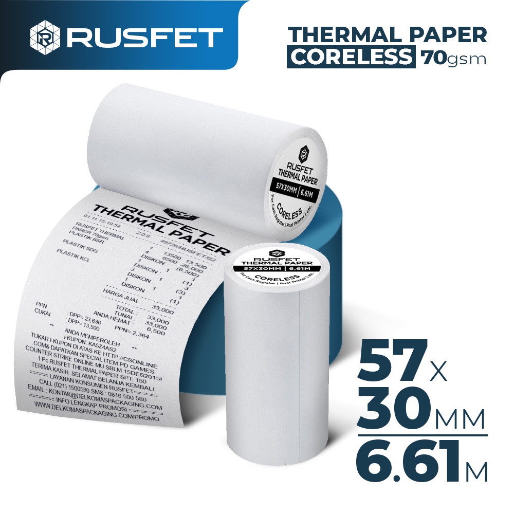 

Kertas Thermal Kasir 57x30 / Label Thermal Struk Kasir