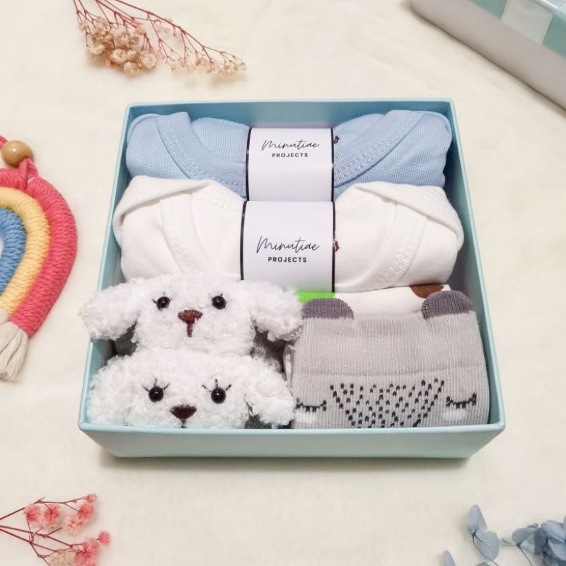Minutiae Projects | MINI | Hampers Bayi | Kado Lahiran | Hampers Baby Boy & Girl | Newborn Baby Gift Set-Blue - Puddle