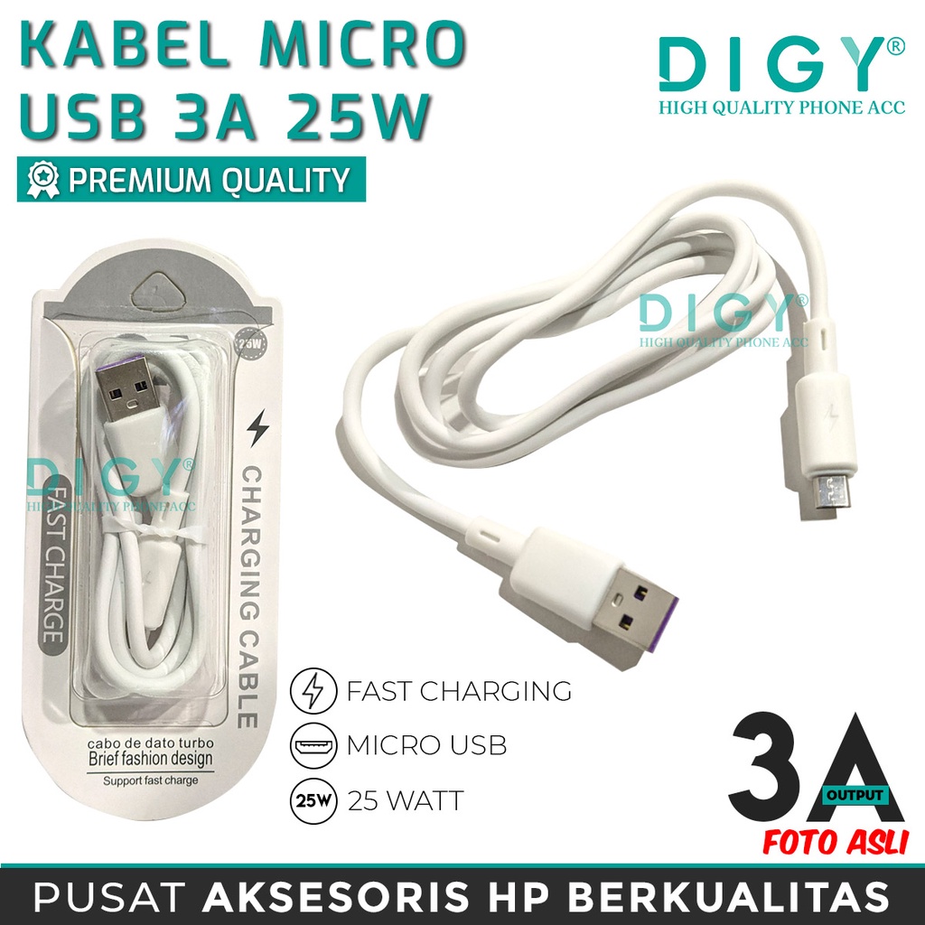 Kabel Data Micro USB 3A Fast Charging 25 W / TYPE C 3A