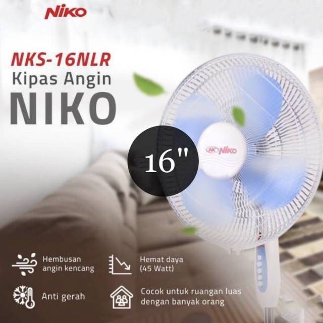 Niko Electric Stand Fan NK 16NLR Kipas Angin Listrik Berdiri 16 Inch