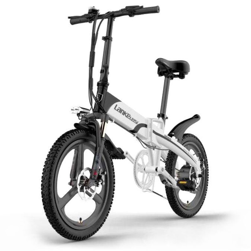Lankeleisi Sepeda Elektrik Lipat Smart Moped Luxury Edition 48V 10.4AH - G660 - Silver Black