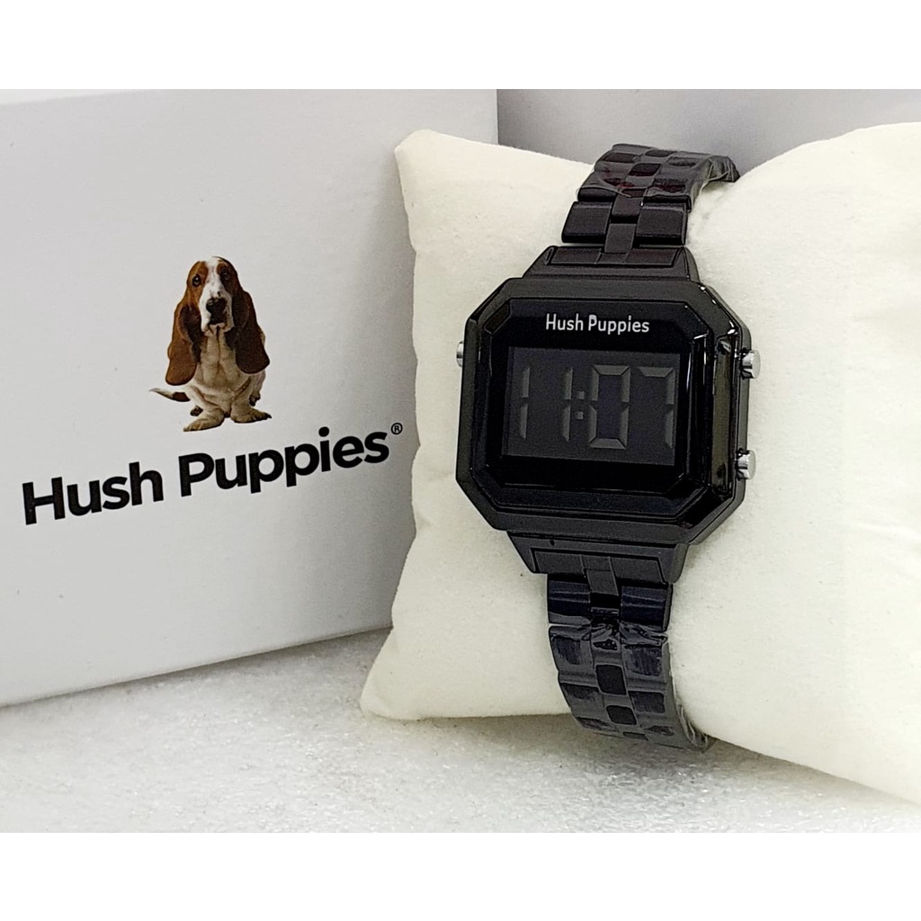 Jam Tangan Wanita Hush Puppies Digital C31002T Tali Rantai Free Box &amp; Baterai