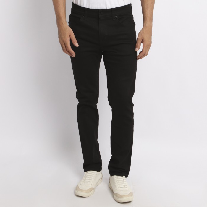 Edwin Celana Chinos Venice Black Slim Fit Stretch - 29, Hitam