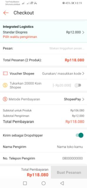 Cara Stokis Agent Dropship Buat Order Di Platform Market Place Shopee