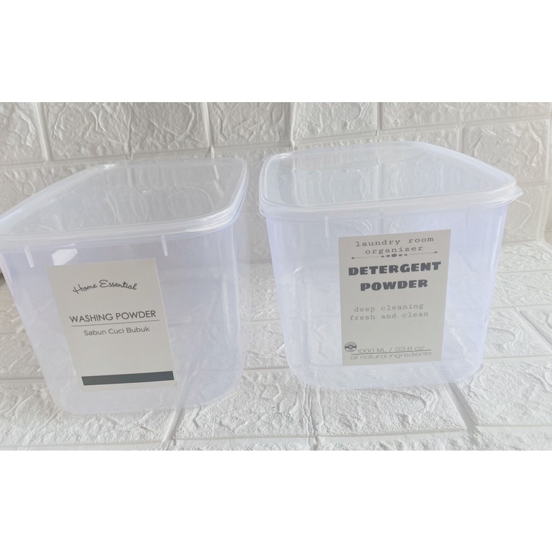 jerigen PUTIH 1LITER . tempat detergent wadah laundry room refill label home essential minimalist botol soap