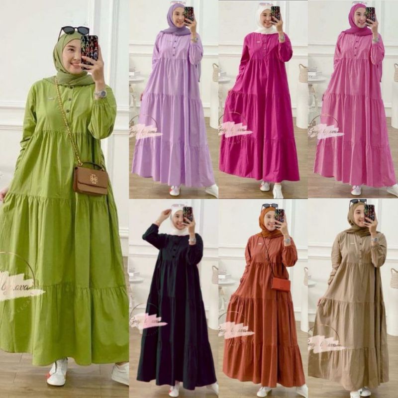 Kirania Dress Gamis Rayon Premium Tebal Model susun