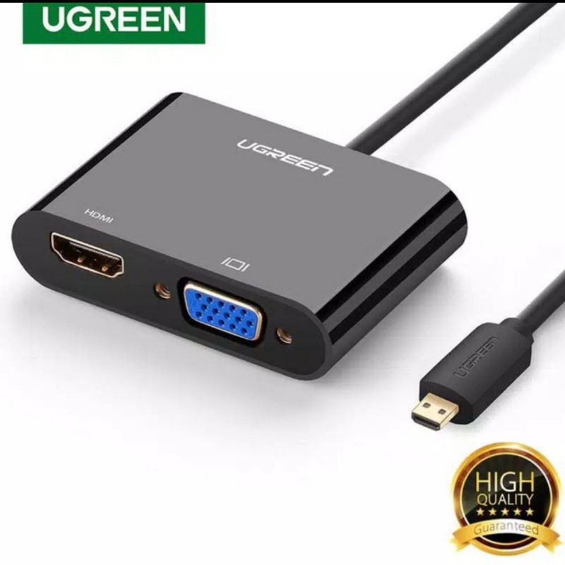 Ugreen Konverter Micro Hdmi to Vga &amp; Hdmi - Ugreen Micro HDMI to VGA Hdmi Female