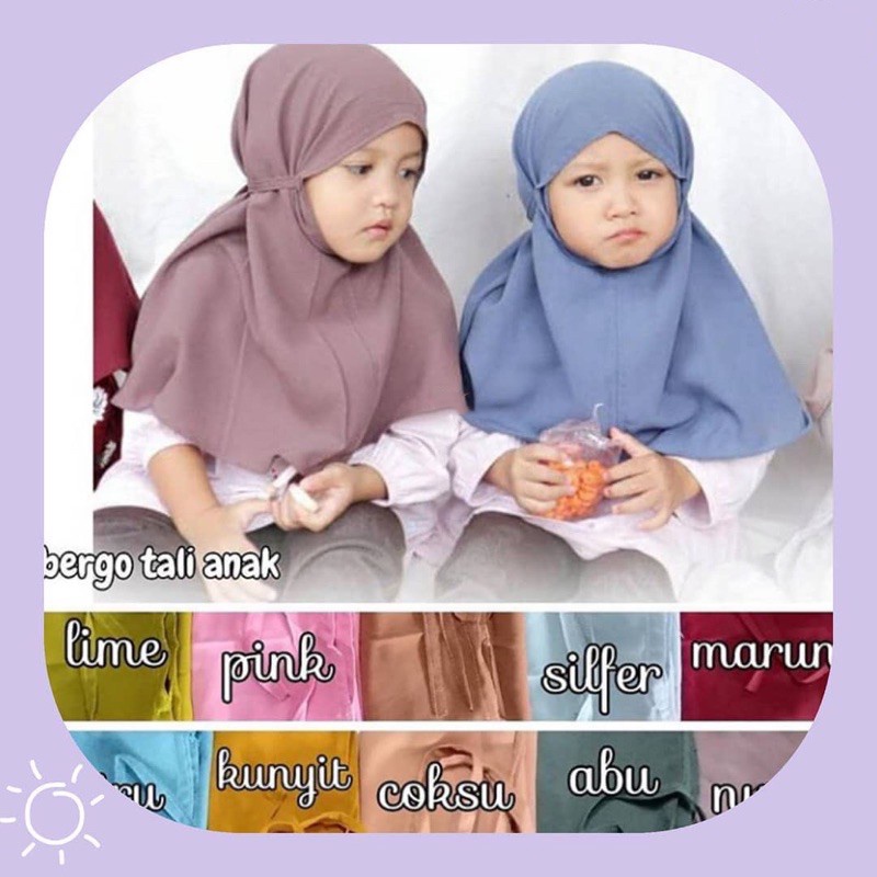 Jilbab Anak / Khimar Anak Tali Diamond Umur 1-10 Tahun