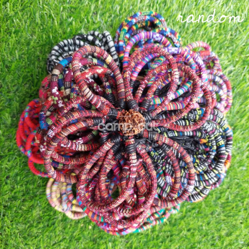 Gelang Tenun Etnik Songket khas Lombok / Gelang Rajut Unik Motif Kain / Gelang Motif / Gelang  Pendaki Gunung Pria Wanita / Gelang Outdoor