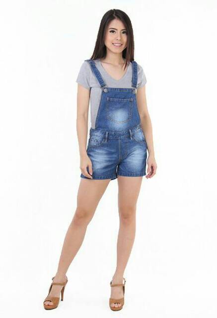 (2 Warna)Celana Pendek Overall Short Jeans Wanita/ Celana Kodok Jeans Trendy Cewek Elegan/Gaul/modis