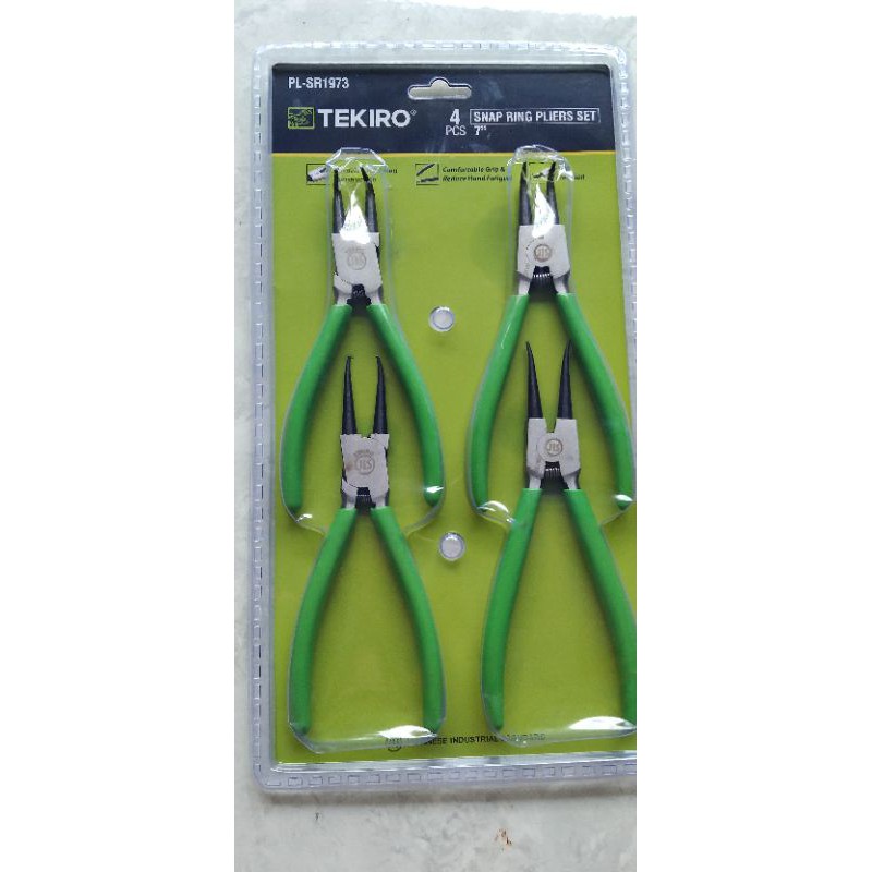 TEKIRO TANG SNAP RING / SNAP RING PLIERS SET 4 PCS 7"