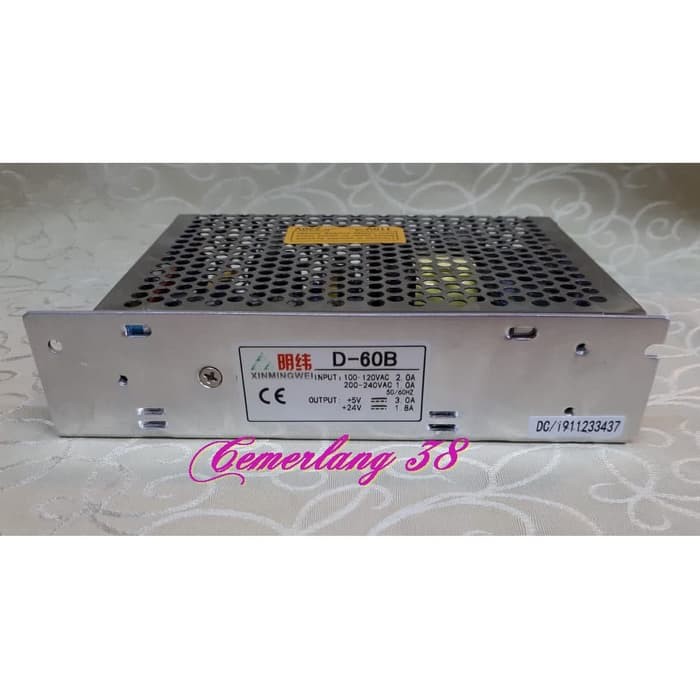 D60B Double / Dual Output Switching Power Supply +5V 3A +24V 1.8A