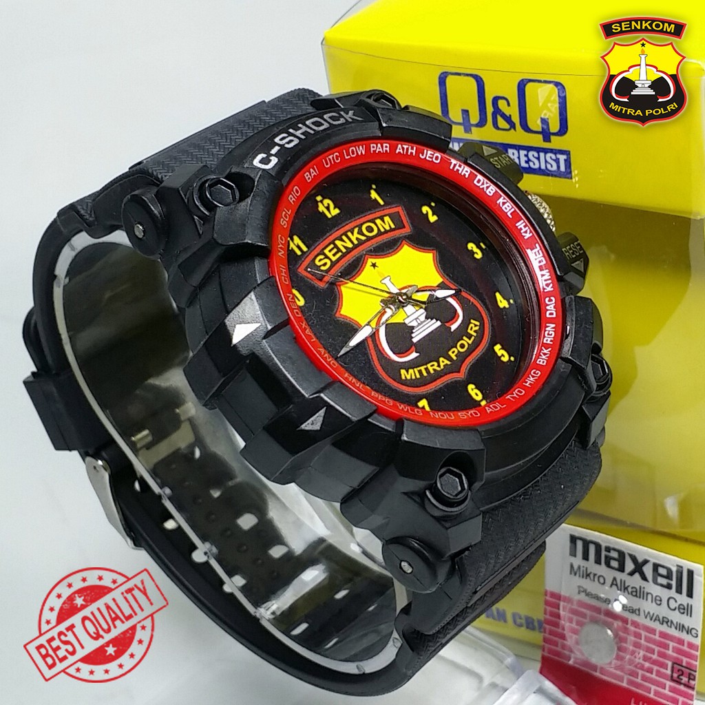 (BEST QUALITY) JAM SENKOM {MITRA POLISI} FULL BLACK