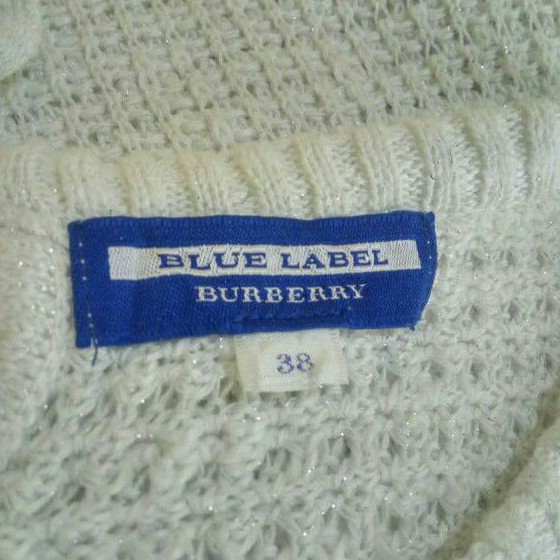Preloved Rajut Jaring Burberry Blue Label | Blouse Crop Top Murah