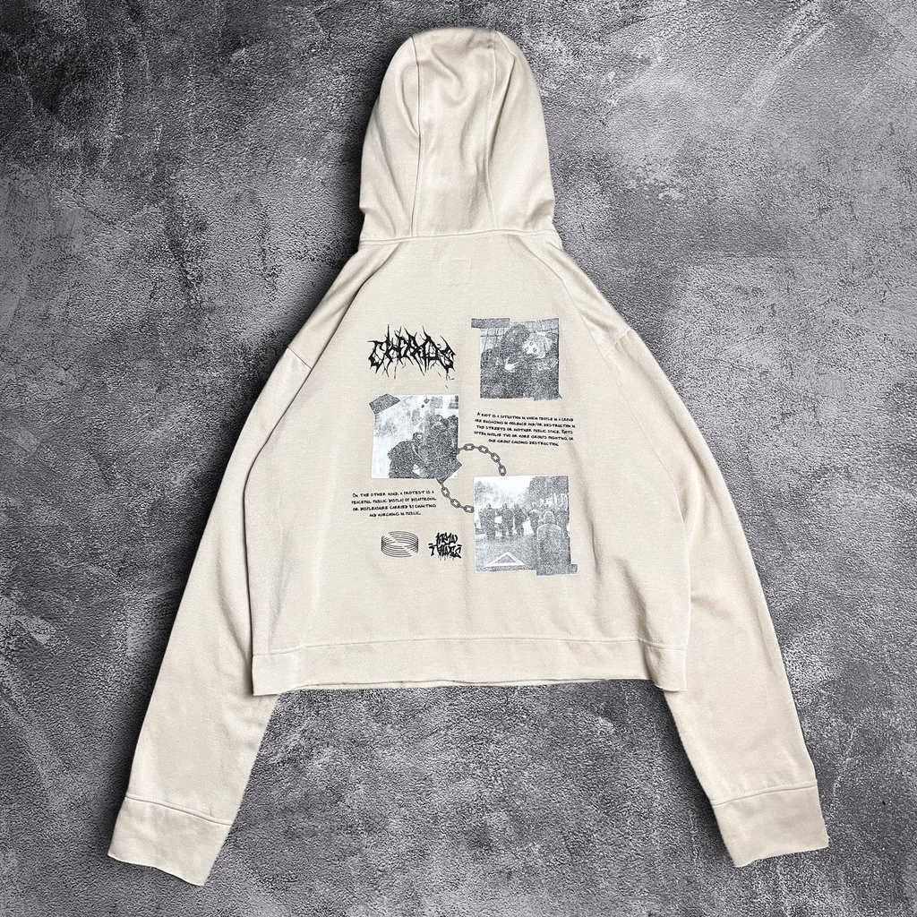 JAKET CROP HOODIE GRAPHIC / JUMPER CROP HOODIE GRAPHIC &quot;chaos&quot;