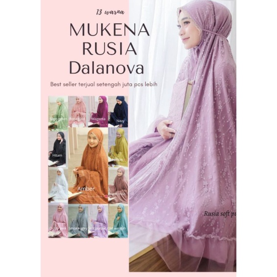 Mukena Rusia Dewasa Jumbo - Mukenah adem mewah - Telekung katun - Hantaran - Mahar - Seserahan - Dal