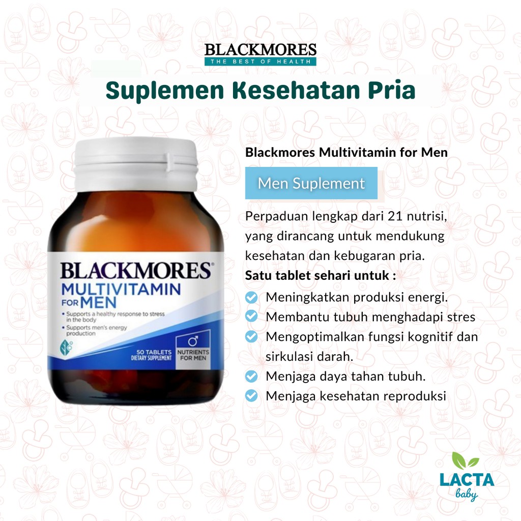 Blackmores Mulitivitamin for Men | 50 kapsul | Australia Product