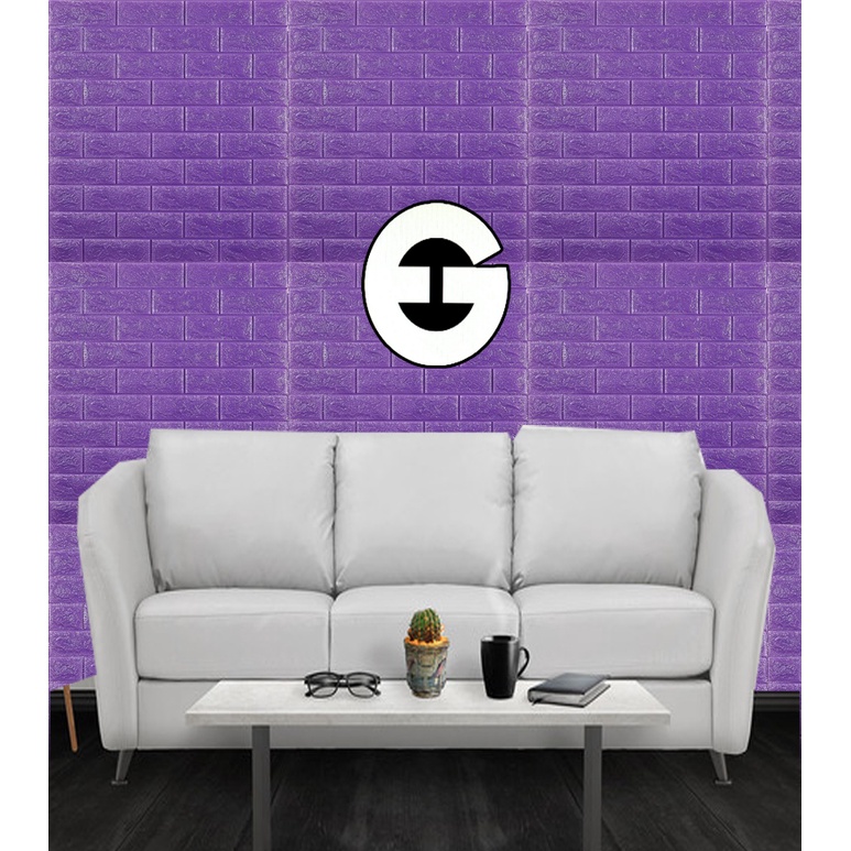 WA Wallpaper Foam Bata Warna Ungu Tua Premium Wallpaper