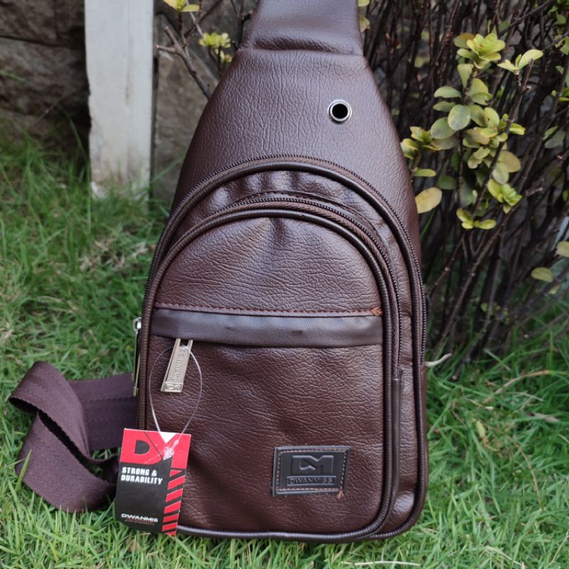Tas Selempang Pria | Waist Bag Pria Kulit Sintetis | Sling Bag Pria Best Produk