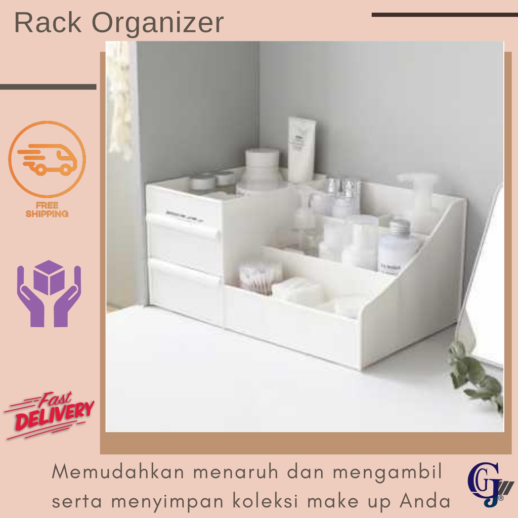 Tempat Make Up Kotak Penyimpanan Kosmetik Mrosaa Rak Mini 