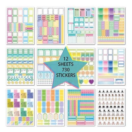 Planner Stickers - Bullet Journal Sheets BJS-02 (12sheets=730pcs)