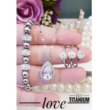 TiTanium set gelang cincin kalung yIem294848