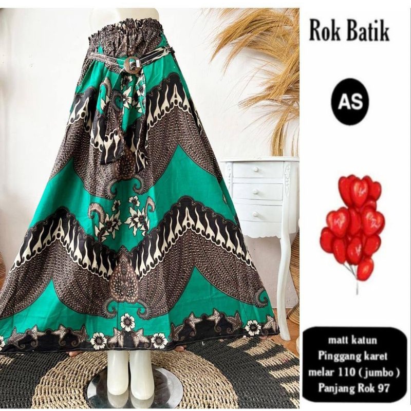 Rok Katun Motif Batik Wanita Remaja Dewasa Panjang Jumbo Fashion Muslim Kekinian Terbaru Pekalongan-18
