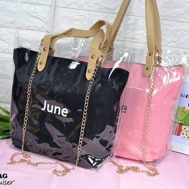 Tote bag JUNE transparan fotografi versi korea TM-3002