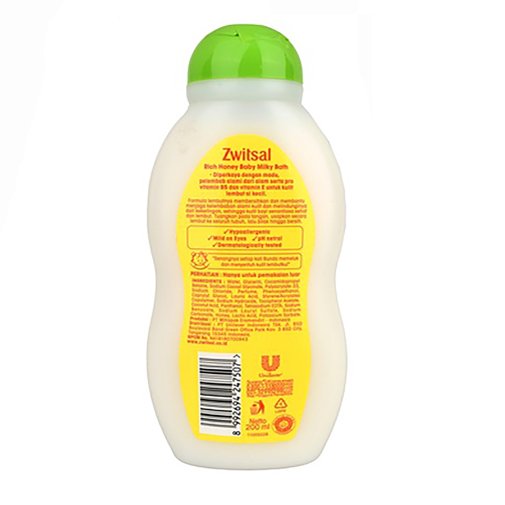 Bisa COD Zwitsal Baby Bath Natural dengan Milk &amp; Honey 200 ml