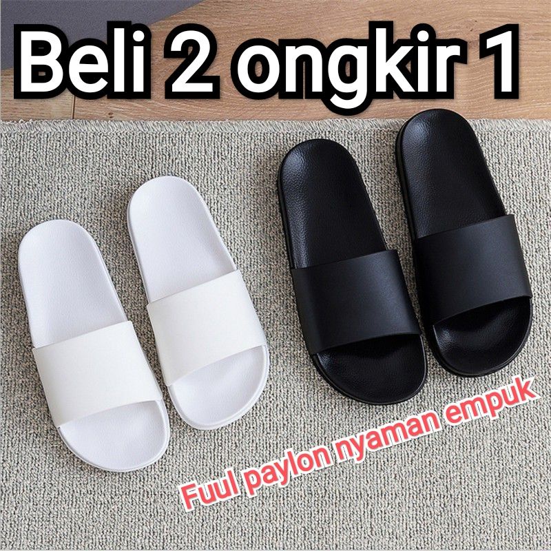 SANDAL PRIA FS SANDAL SLOP POLOS /SANDAL SLIDE SLOP/SANDAL SLIP ON PRIA WANITA