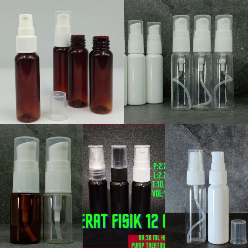 Botol Pump 30ml botol Treatment 30ML / 20ml / 10ml Kaca Botol Pump Treatment tebal berkualitas
