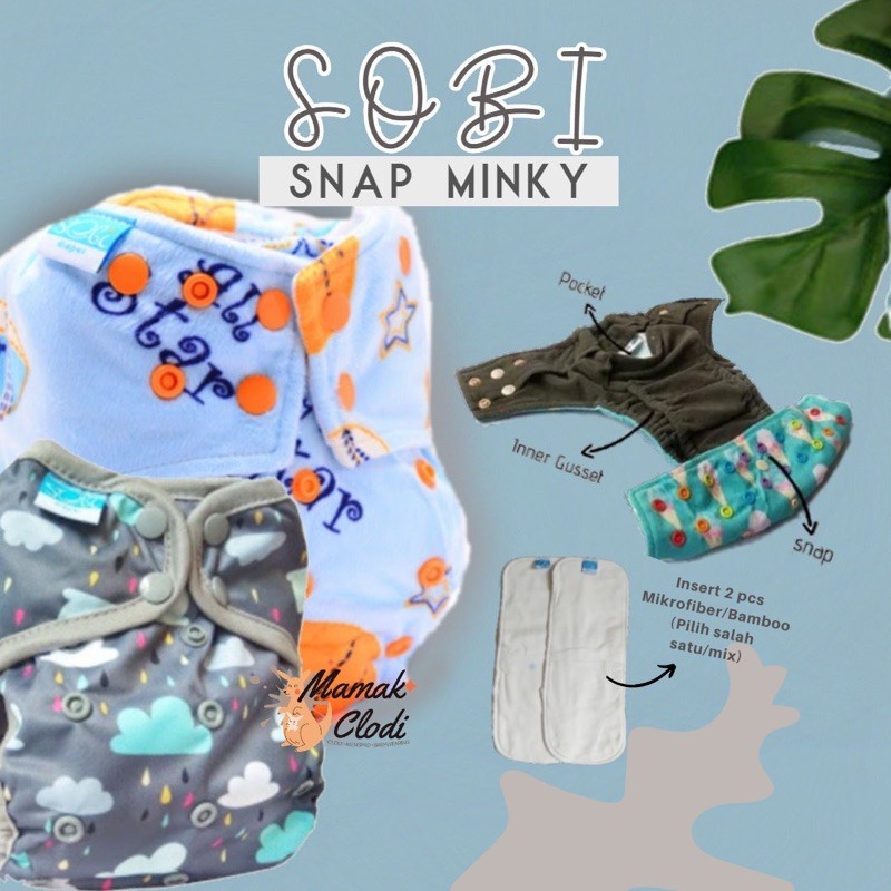 (BEST SELLER) Sobi Snap Minky - Popok Bayi Cuci Ulang | Clodi Sobi