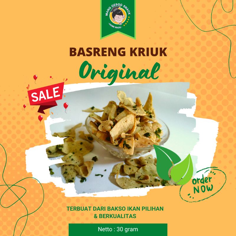 

Basreng Original Daun Jeruk - Mang Gebog Snack (30 gram)