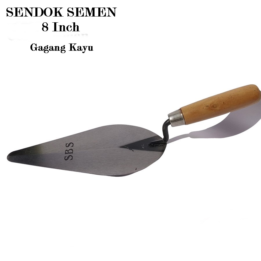 SENDOK SEMEN 8&quot; STAINLEES STEEL GAGANG KAYU