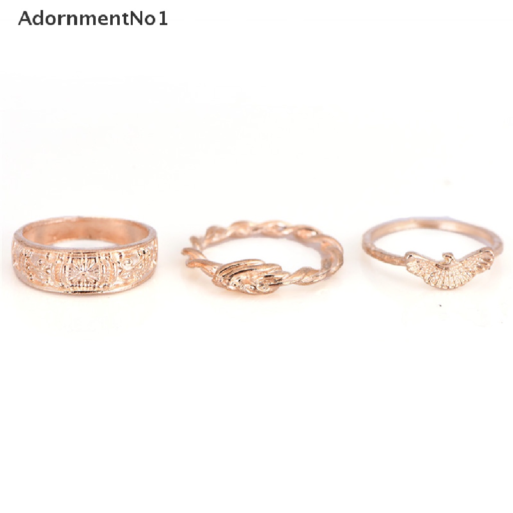 (AdornmentNo1) 12pcs / Set Cincin Buku Jari Aneka Bentuk Warna Gold Gaya Vintage Punk Untuk Wanita