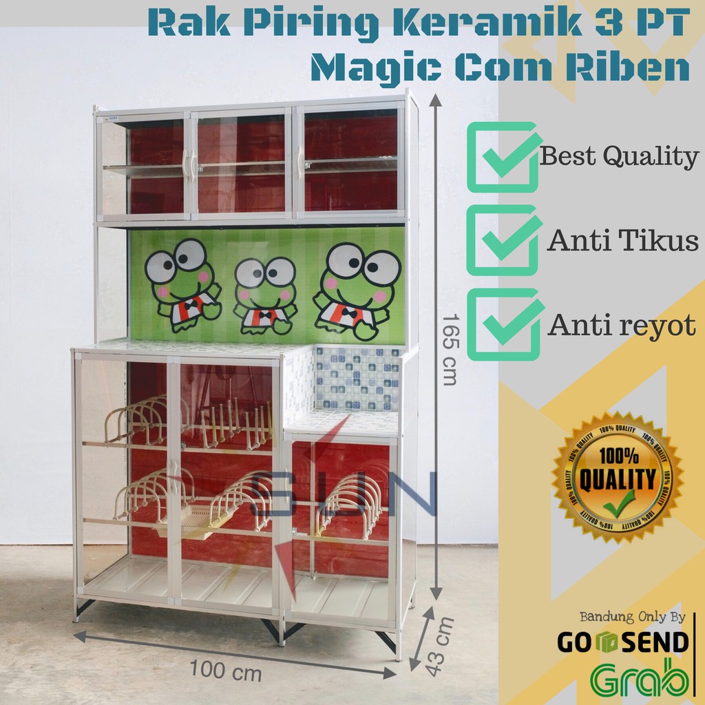  Rak  Piring  Alumunium 3PT Keramik Kaca  Riben Shopee Indonesia