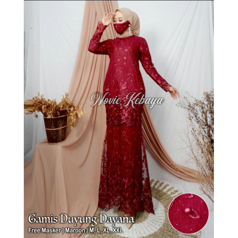 Kebaya Gamis / Gamis Brukat Pesta / Gamis Pesta Terbaru / Gamis Brokat / Gamis Duyung / Gamis Tille