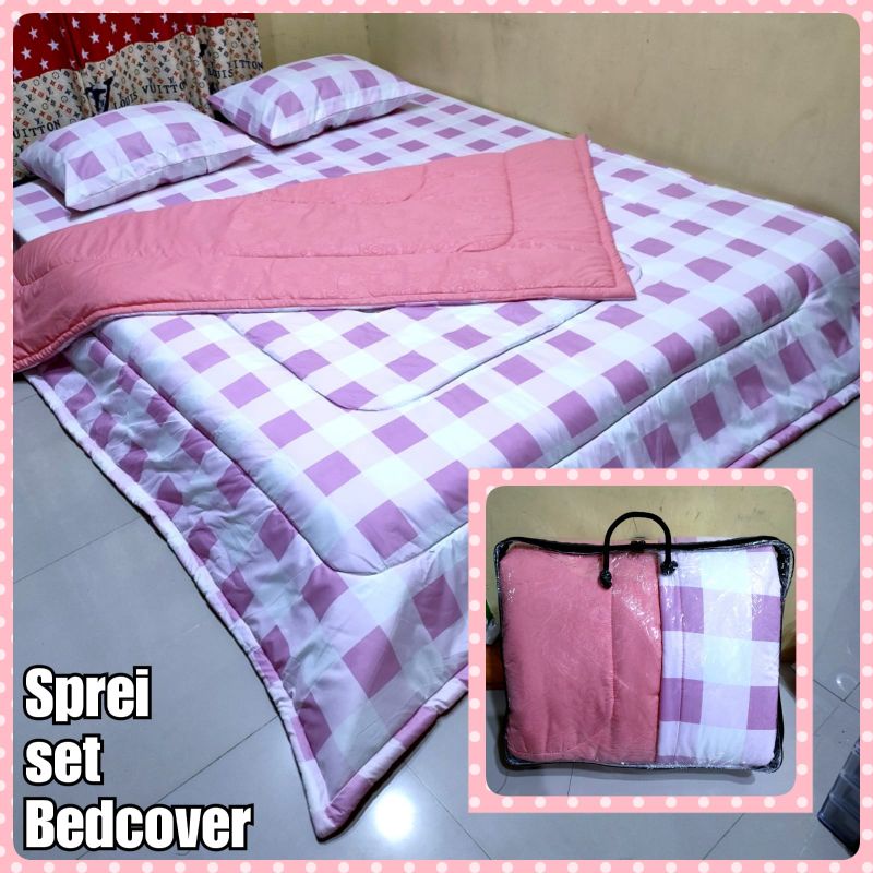 BEDCOVER SET SPREI KOTAK2 KEKINIAN/SELIMUT TERLARIS