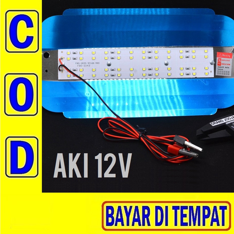 24o LED JEPIT 50 WATT Dc Lampu Sorot 50w 50 Watt Dc Aki Accu 12v 12 Volt Pju Outdoor Jalan Darurat G