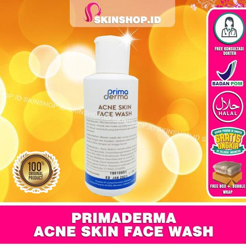 Primaderma Acne Skin Face WASH 135ml Original / Sabun Wajah Berjerawat BPOM Aman