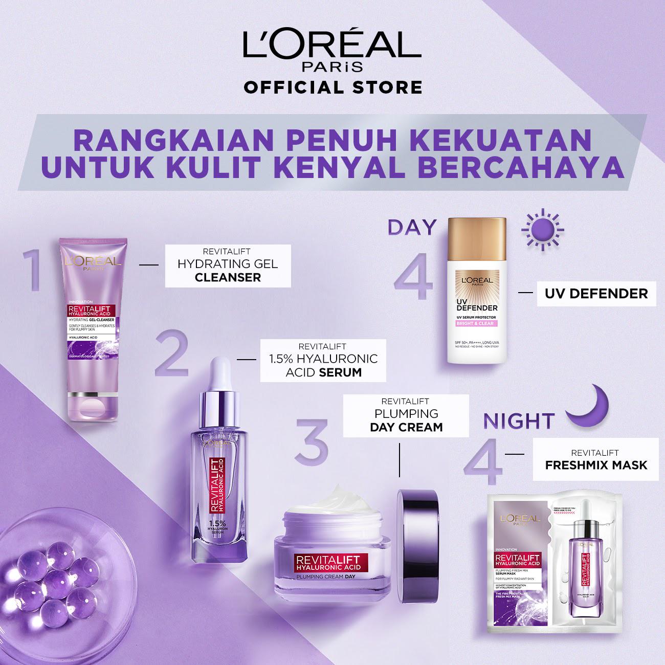 LOreal Paris Revitalift Hyaluronic Acid Serum Skin Care (Untuk Kulit Lembap Tampak Muda Bercahaya)