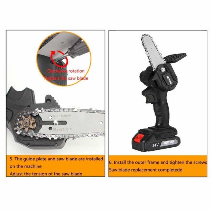 GERGAJI MESIN LISTRIK KAYU POHON MINI CORDLESS CHAINSAW BATERAI SENSO